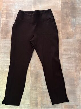 Express Black High-Waist Leggings with Ankle Slits